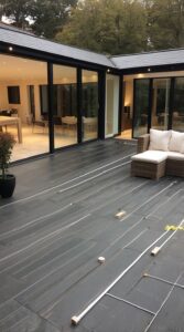 Outdoor heating system keeping pathways clear of ice and snow