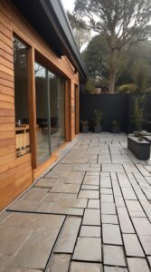 Electric underfloor heating installed outdoors for weatherproof warmth