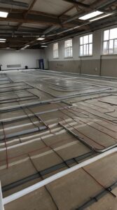 Commercial underfloor heating installed in high-traffic business areas